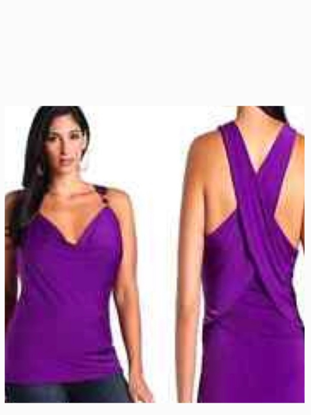 NEW Baby Phat SEXY PLUS size Deep Cowl Open X Back Blouse Purple 1X 14 16